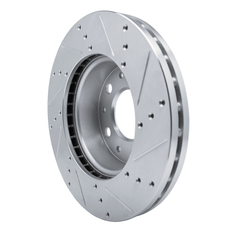 Ram Promaster 2500 Brake Rotor (1) - Front Left - R1 Concepts - Drilled & Slotted - Silver - `14-`25